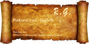 Rakonczai Győző névjegykártya
